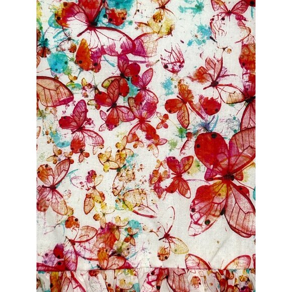 Pastourelle NYC Girls’ Dress 6 Butterfly Print Fit Flare Ruffle Cap Sleeve Ties - Picture 5 of 16